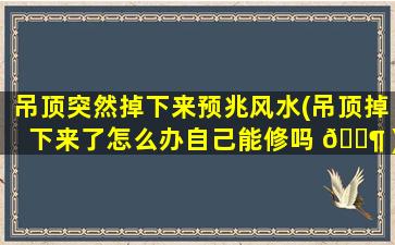 吊顶突然掉下来预兆风水(吊顶掉下来了怎么办自己能修吗 🐶 )